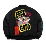 21 BEAR OVERSIZED MA-1 JACKET BLUE GREY / BLACK (6629885018230)