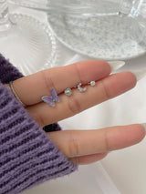 ルーシッドパープルルーシッドパープルバタフライピアス / [4 set] Lucid Purple Butterfly Piercing Set