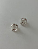 [92.5silver] ドーナッツワンタッチピアス