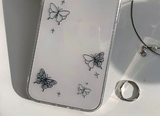 バタフライフレームブラックフォーンケース / Butterfly Frame Black Phone Case