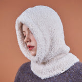Monogram Label Soft Knit Balaclava Cream