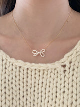 アイレットリボンパールネックレス / [925silver] Eyelet ribbon pearl necklace