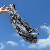 防水タイダイ プリーツ ワイドパンツ / [Made] Waterproof tie die pleats wide pants (2 colors)