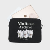 マルチーズアーカイブラップトップポーチ / Maltese archive laptop pouch