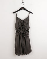 ランコフェスティバルシャーリングプリーツリボンミニワンピース / Lang Co Festival Shirring Pleated Ribbon Mini One Piece