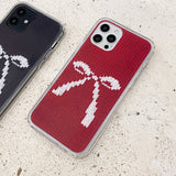 RIBBON KNIT HARD JELL CASE _RED