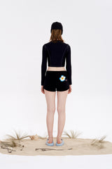 ビッグチェリークロップラッシュガード / BIG CHERRY CROP RASHGUARD [BLACK]