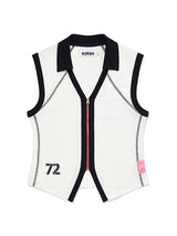 FULL OPEN PIQUE SLEEVELESS [WHITE]