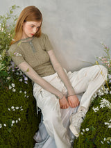 パンチングハーフパフィニットセット / Punching Half Puffy Knit Set (2colors)
