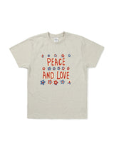 Peace and love short sleeve T-shirts heather ivory (6594389508214)
