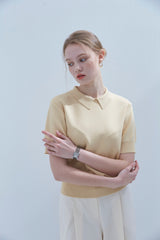 ミニマル カラー サマーニット Minimal Collar Summer Knit