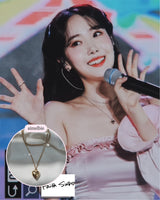  Modern Heart Rhinestone Layered Necklace - Gold Color (VIVIZ Sinb, Oh My Girl YooA, STAYC Seeun Necklace)