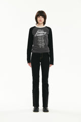 キルシーレタリングラグランTシャツ／KIRSH LETTERING LAGLAN T-SHIRT [BLACK]