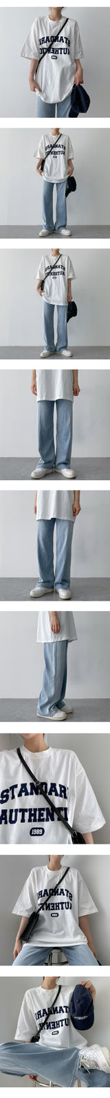 テクスチャーレタリングショートスリーブTシャツ/ Texture lettering short-sleeved T-shirt