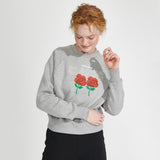 2021 Logo Crop sweatshirt [Melange grey] (6610311413878)