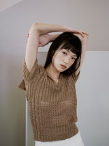 CROCHET PULL OVER [ CAMEL ]