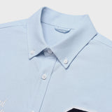 Cパッチユニセックス半袖オクスフォードシャツ / C Patch Short-Sleeved Unisex Sky blue Oxford Shirt