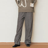 チェッカーボードバンディングパンツ / CHECKERBOARD BANDING PANTS_BROWN GREY