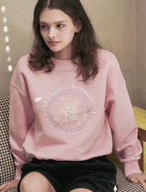 Women's Crop Circle Logo Emboss Le Lis HeavyTerry Sweatshirt Pink(FCD3TS701W)