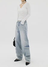 ラップストリングコルゲーテッドTシャツ / Wrap string corrugated T-shirt (4color)
