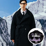 [UNISEX] Reversible Faux Fur and Double-Breasted Padded Coat (Black) (6656422445174)