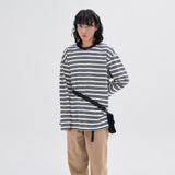 Border 2 Color long Sleeve T58 Cream/Navy (6614929080438)