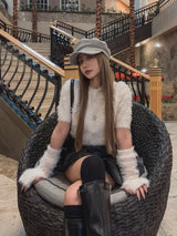 (ウォーマーset) セレブモヘアウォーマー半袖ニット