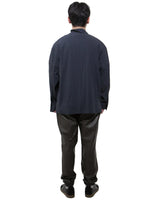 モックネックシャツ-NAVY （送料込）- WooStore