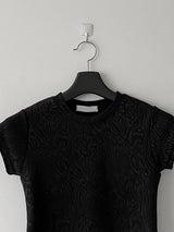Delicate pattern round neck knit t 