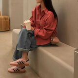 [Belied made/6 color] ピクニックツイルオーバーサイズフィットシャツ