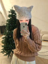 Siamese boucle beanie 
