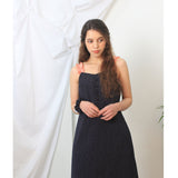 Aria dot dress (navy) (6657243578486)
