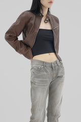 ピグメントウォッシュドレザージャケット / Pigmented Washed Leather Jacket - Brown