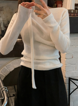 ローズボートネックニットTシャツ+タイセット