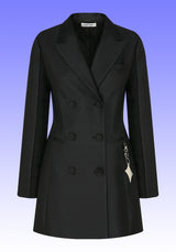 WOOL-SILK DOUBLE BREASTED JACKET WITH METAL TAG (6624148848758)