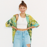 [Hawaiian Shirt] Life in Travel-Tie-dye Lime_M (6626231582838)