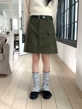 Alfie pocket cargo cotton midi skirt