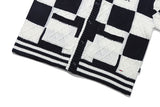 ボードワッフルカーディガン /CHECKER BOARD WAFFLE CARDIGAN_NAVY