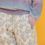 ツイードフラワーバンディングパンツ / TWEED FLOWER BANDING PANTS_BLUE