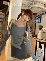 アンフッティドオフボウリブドニットTシャツ