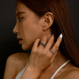 ストーン キューバ リング / [S925] Stones Cuban Ring (white,silver)