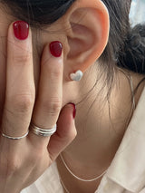 [92.5silver] マットハートワンタッチピアス (ナローバージョン)