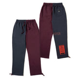 ハーフカラーヘビースウェットジョガーパンツ/HALF COLOR HEAVY SWEAT JOGGER PANTS NAVY BURGUNDY