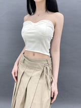 サテンキューブコルセットトップ/798. Satin curve corset top (2color)