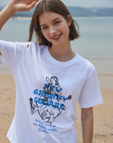 【OUTLET】グランマプリントレギュラーフィットTシャツ BLUE