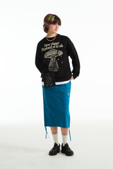 ウィティーバニープラネットエクスプローラースウェットシャツ／WITTY BUNNY PLANET EXPLORER SWEATSHIRT V1 [BLACK]
