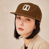 VA Square Applique Wool Baseball Cap / Brown