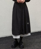 NICOLE ピンタックレイヤードロングスカート