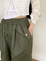 Tissue Coated Parachute Two Way Jogger Wide Pants