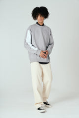 スリーブコントラストスウェットシャツT60/Sleeve Contrast Sweatshirt T60 Melange Gray